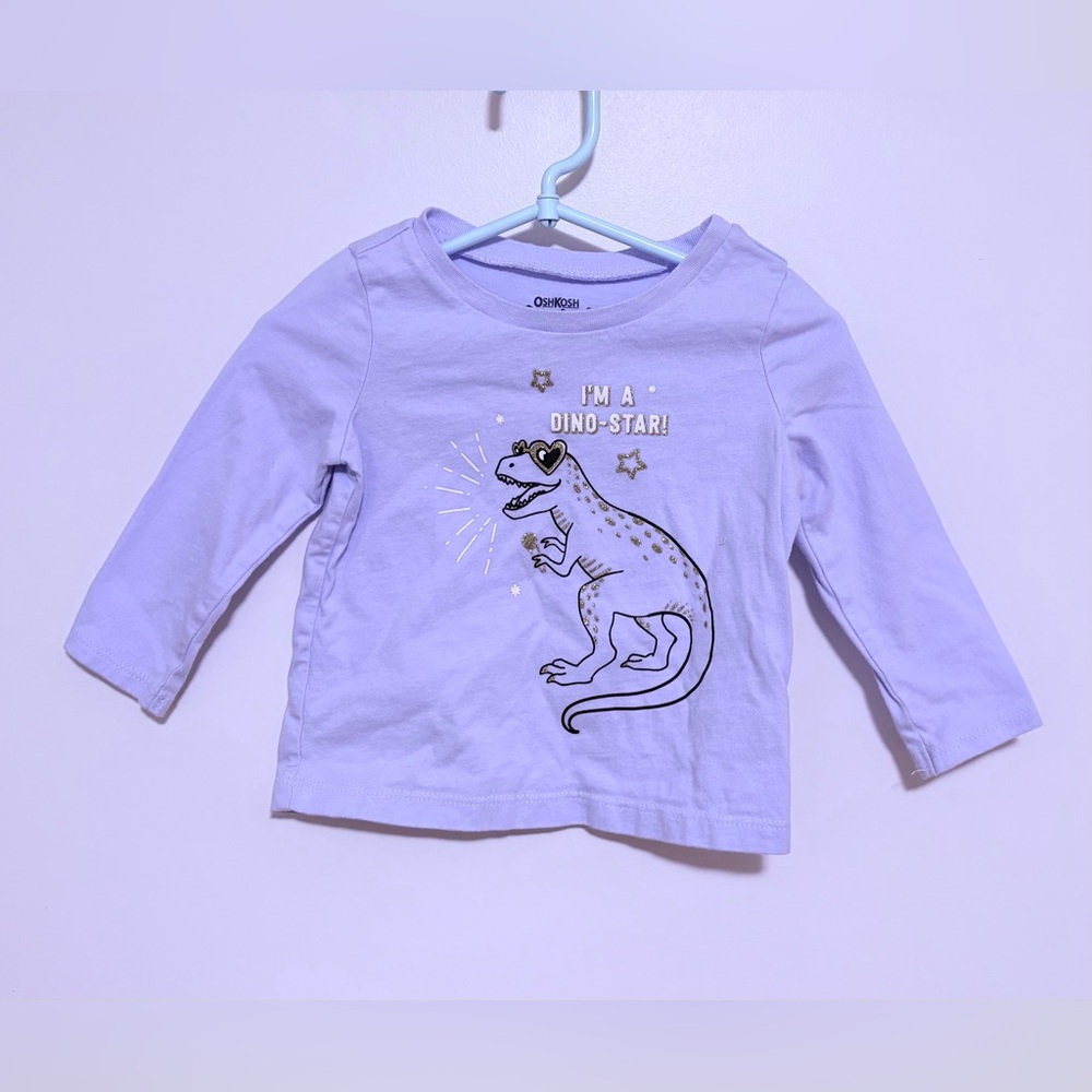 OshKosh B'gosh Lavender Dino-Star Long Sleeve Tee